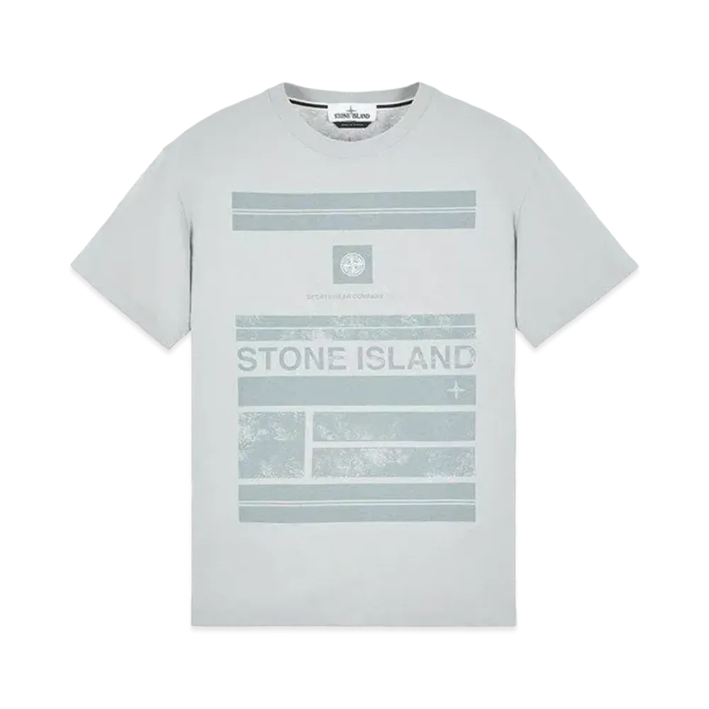 Stone Island 2NS78 COTTON JERSEY 'MOSAIC ONE' PRINT_SLIM FIT "Pearl Grey"