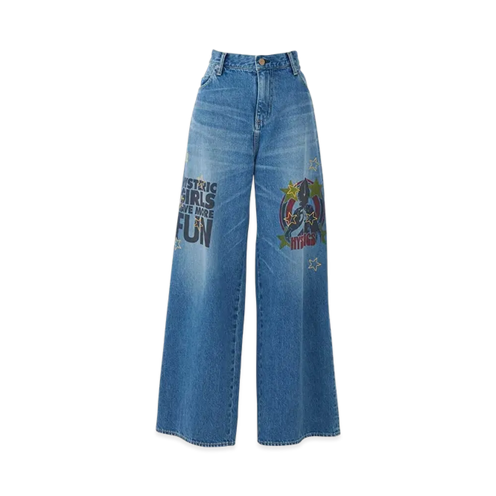 HYSTERIC GLAMOUR Woman Banana Wide Denim Pants "Light Indigo Blue"