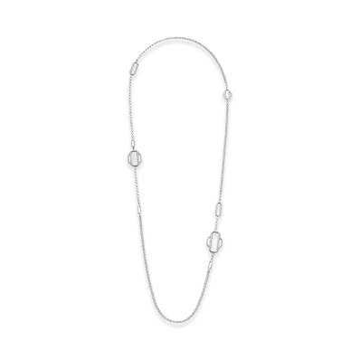 Hermes Attelage Hermes Long Necklace 120 "Silver"