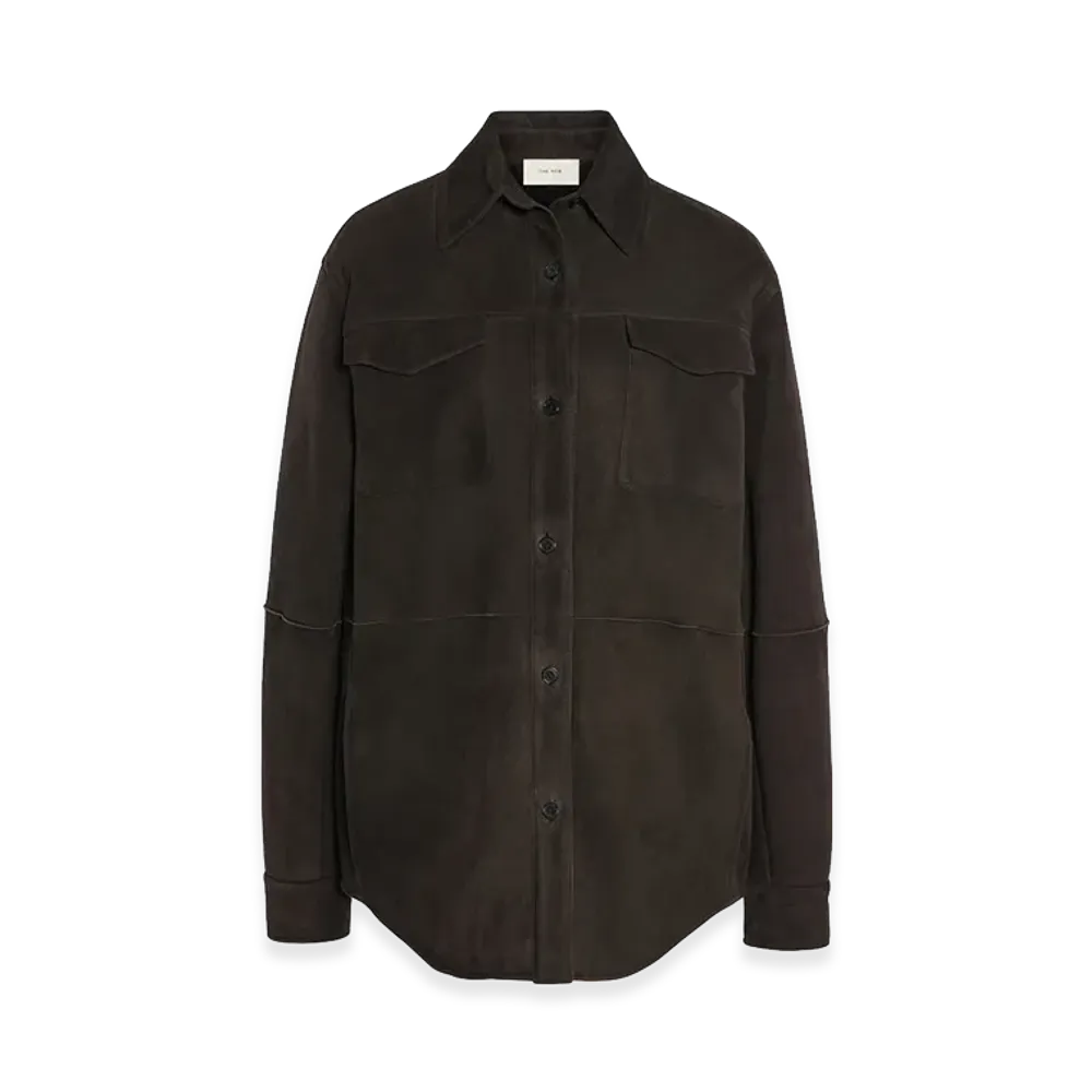 The Row Women's Gwena Mouton Jacket "Dark Brown"