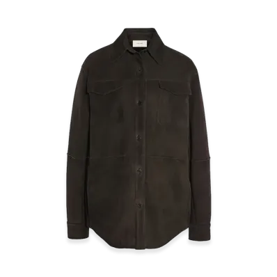 The Row Women's Gwena Mouton Jacket "Dark Brown"