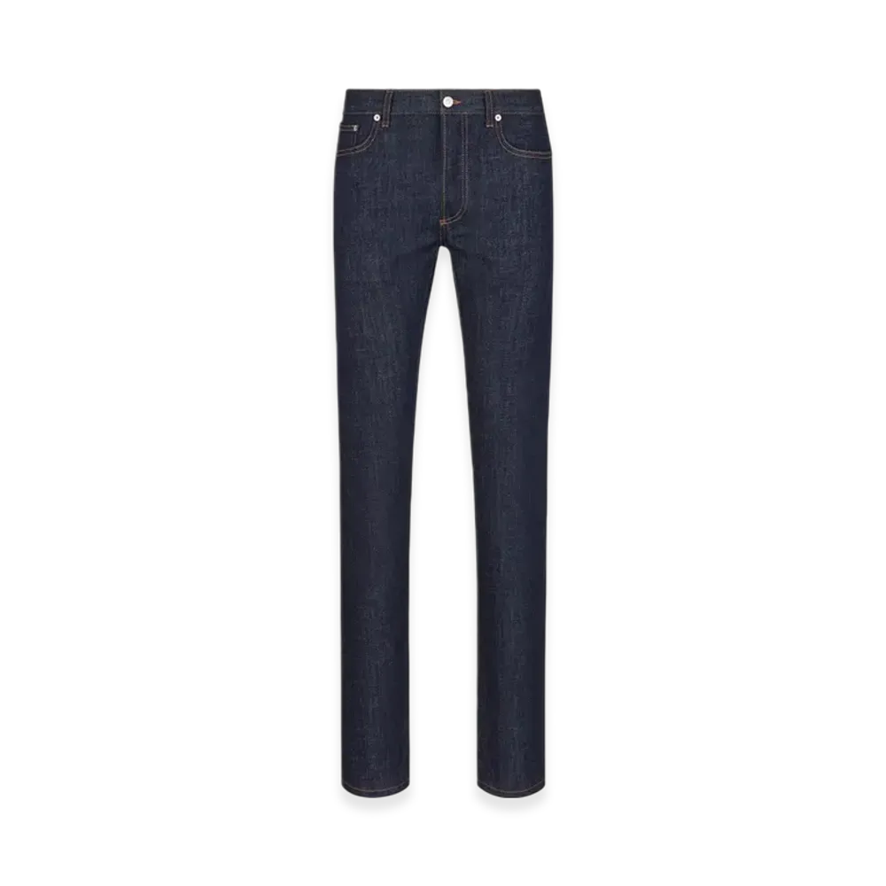 Dior Oblique Slim-Fit Jeans Raw Cotton Denim "Blue"