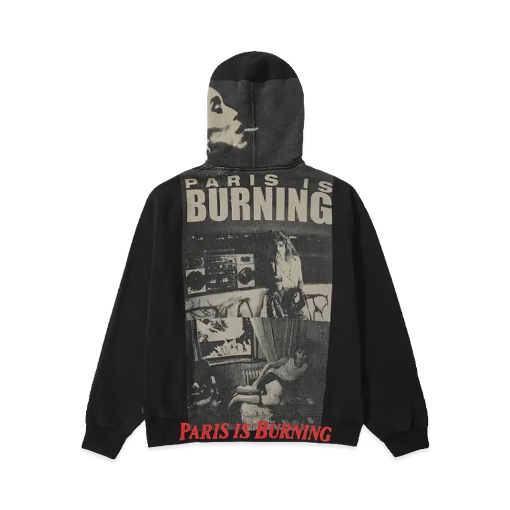 Supreme Paris is Burning Zip Up Hooded Sweatshirt "Black"