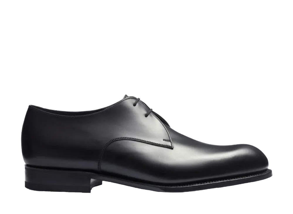 J.M.Weston Edouard 2 eyelets Derby #371 D Box Calf "Black"11U3AVL3711F Single Leather Sole