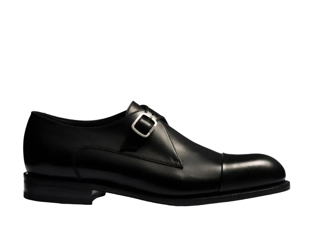 J.M.Weston Edouard Single Monk #379 D "Black"11U3FRF3792F Single Leather Sole