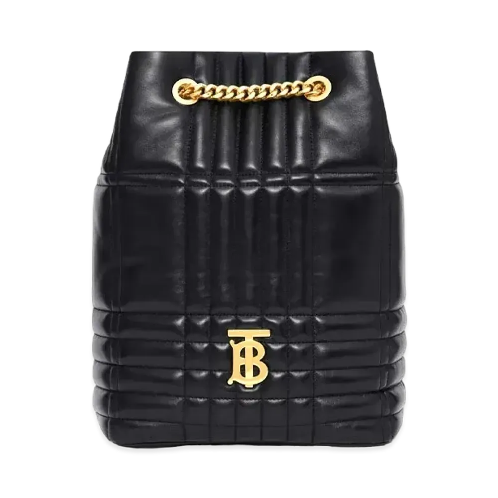 Burberry Medium Quilting Lambskin Lola Back Pack "Black"