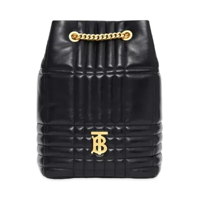 Burberry Medium Quilting Lambskin Lola Back Pack "Black"