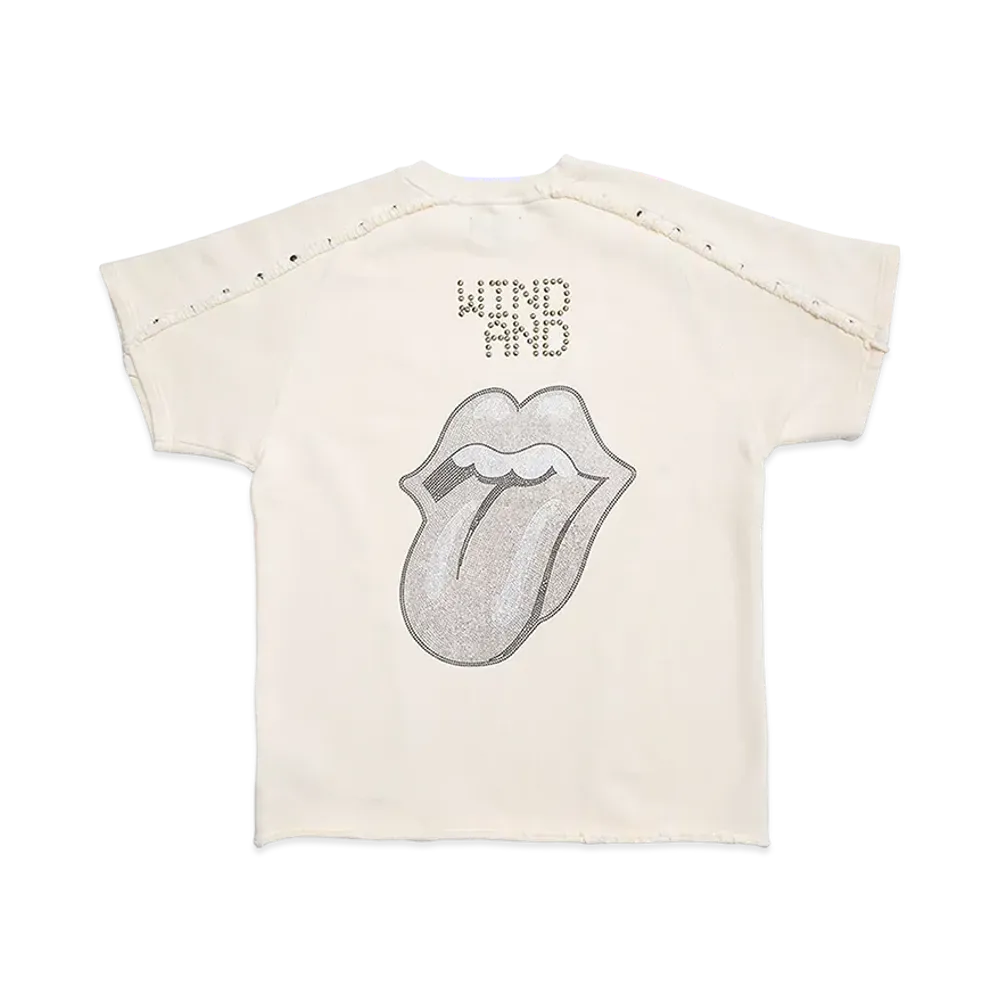 WIND AND SEA x The Rolling Stones Studs And Rhine Stones S/S Tee "Ecru"