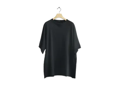 COMOLI LW Cotton French Terry Short Sleeve Crew "Black"