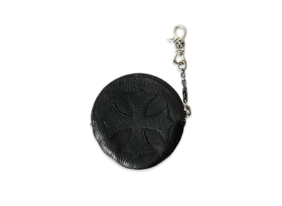 Chrome Hearts CH Plus Coin Purse Clip Chain Leather Wallet "Black"