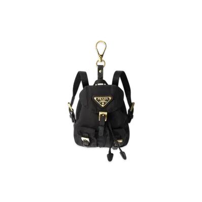 PRADA Mini Icon Re-Nylon Bag Charm "Black"