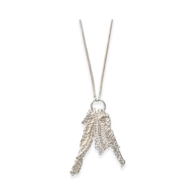 OUR LEGACY Casted Knit Necklace "Frosted White Sterling Silver"