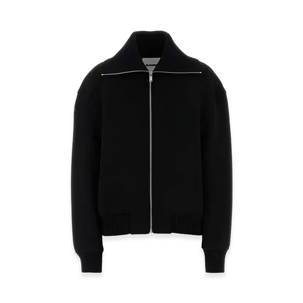 Jil Sander Women's Wool Blend Bomber Jacket "Black"