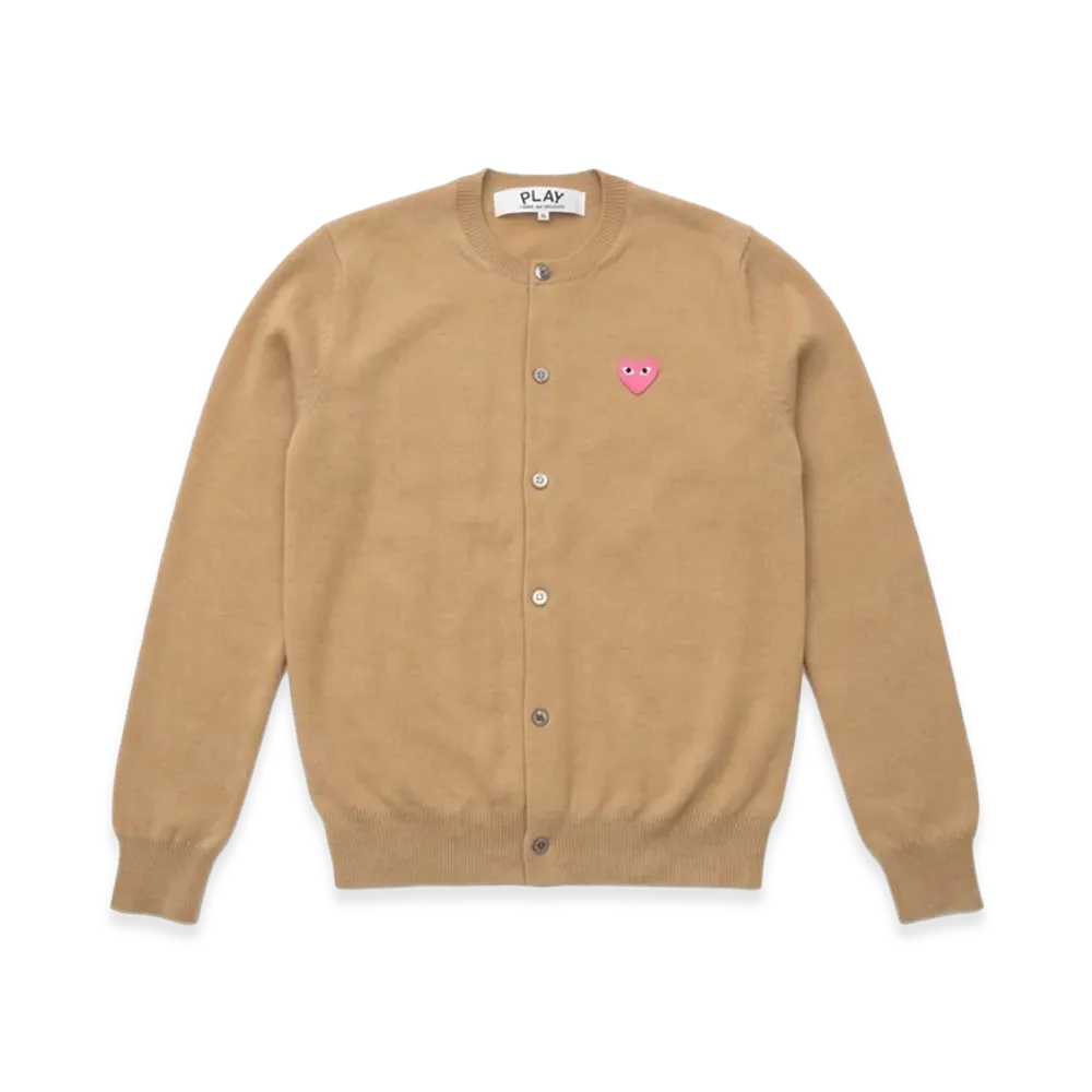 PLAY COMME des GARCONS Crewneck Cardigan "Beige"