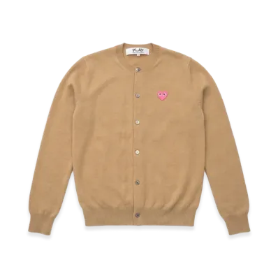 PLAY COMME des GARCONS Crewneck Cardigan "Beige"