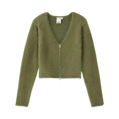 X-Girl Shaggy Knit Cardigan "Olive"