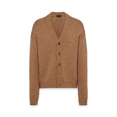 PRADA Camel Hair Cardigan "Camel Brown"