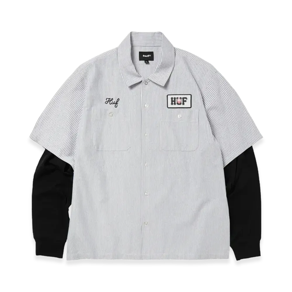 HUF x SPITFIRE Union Work Shirt "Black/White"