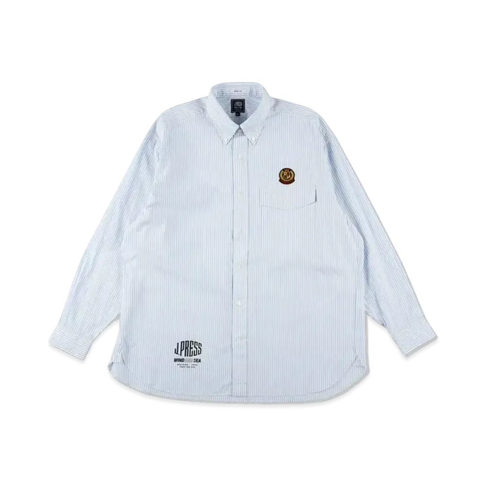 WIND AND SEA x J.PRESS ORIGINALS B.D.Shirt "Sax Stripe"