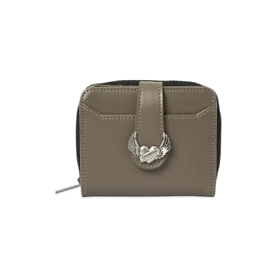 X-Girl Women's Heart And Wing Emblem Faux Leather Wallet "Brown"