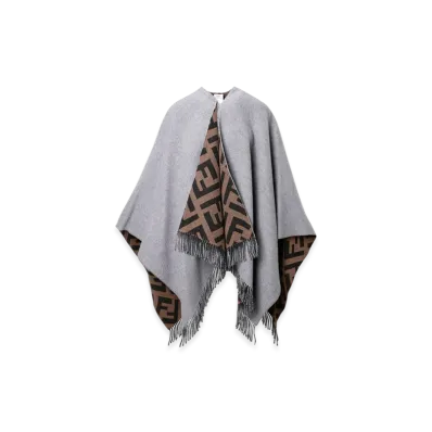 FENDI Cape/Poncho "Grey/Tabacco"