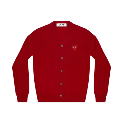 PLAY COMME des GARCONS Red Heart Men's Cardigan "Red"