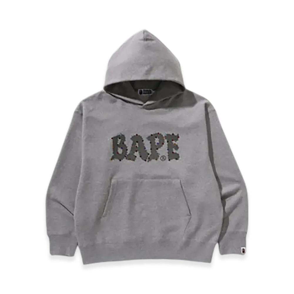 A BATHING APE Color Stone Bape Relaxed Fit Pullover Hoodie "Gray"