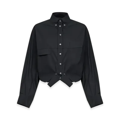 MM6 Maison Margiela Women's Long-Sleeved Shirt "Black"