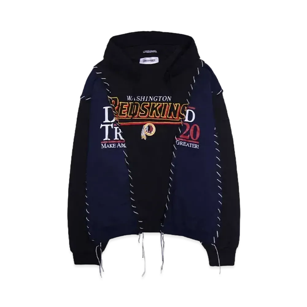 DISCOVERED HYPE DROP EXCLUSIVE LOOPING WIDE COLLEGE HOODIE "BLACK EX01"