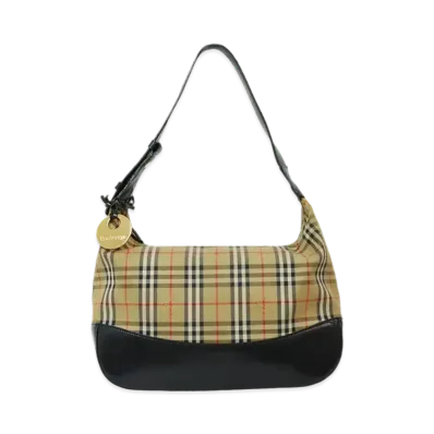 BURBERRY Nova Check Logo Charm Shoulder Bag