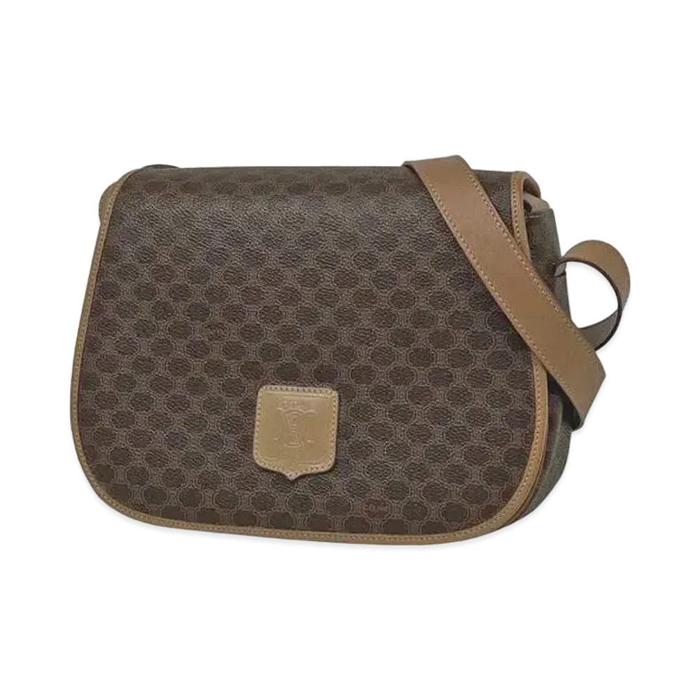 CELINE Macadam PVC Leather Shoulder Bag "Brown"