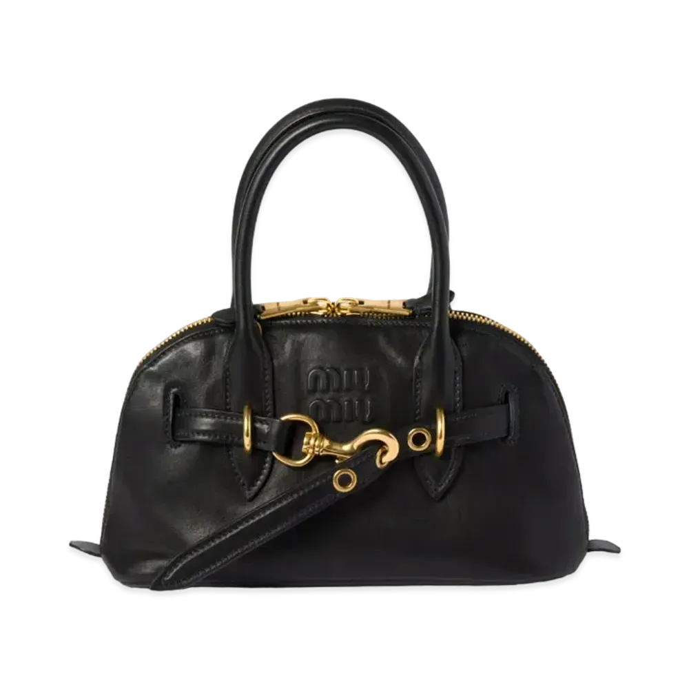 MIUMIU Aventure Nappa Leather Top Handle Bag "Black"