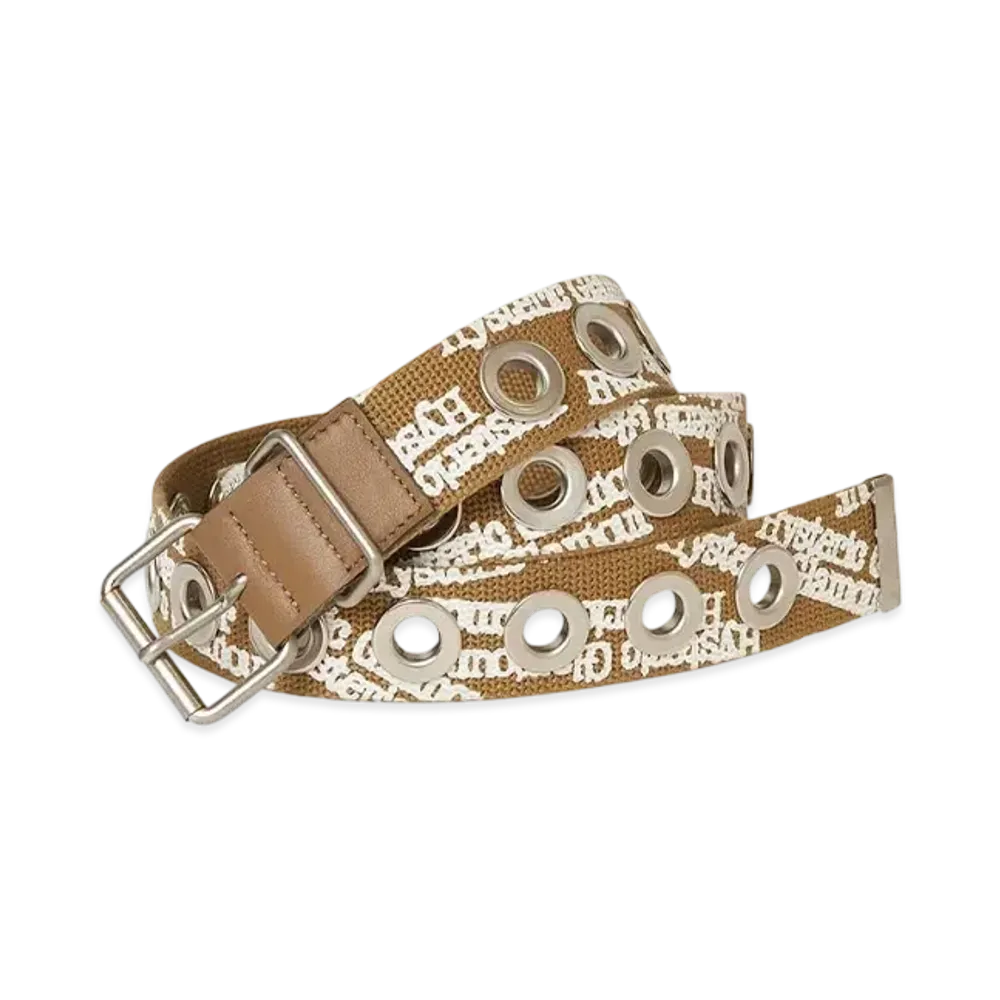 HYSTERIC GLAMOUR Type Logo Eyelet Tape Belt "Beige"