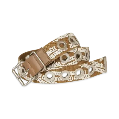 HYSTERIC GLAMOUR Type Logo Eyelet Tape Belt "Beige"