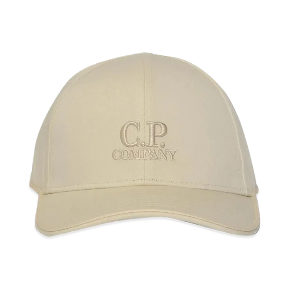 C.P. Company Cotton Baseball Hat With Frozen Dew Logo "Beige"