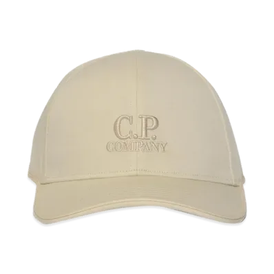 C.P. Company Cotton Baseball Hat With Frozen Dew Logo "Beige"