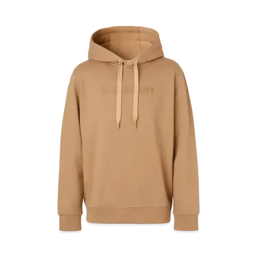 Burberry Men's Logo Print Cotton Hoodie "Camel"