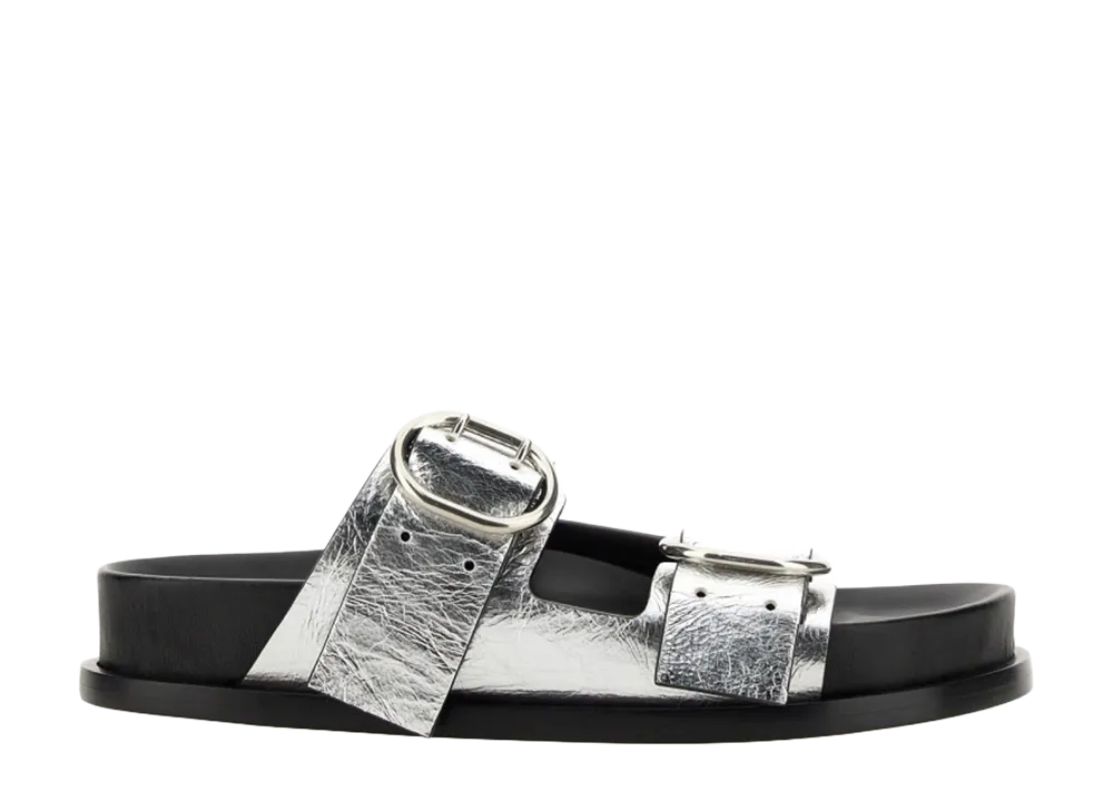 Jil Sander Women's Leather Sandals "Silver"