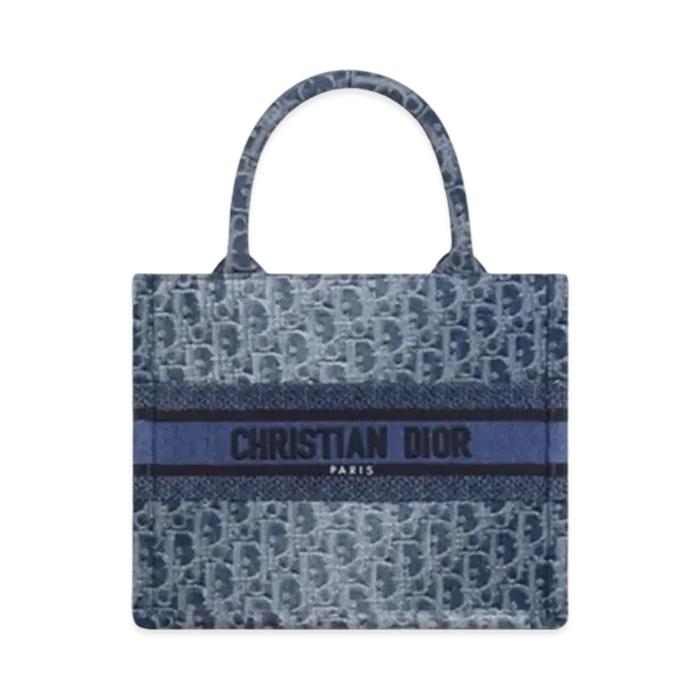 Dior Small Dior Book Tote Denim Dior Oblique Jacquard "Blue"