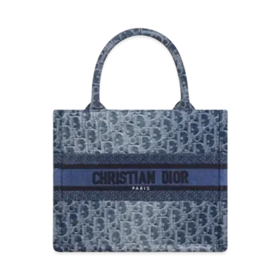 Dior Small Dior Book Tote Denim Dior Oblique Jacquard "Blue"