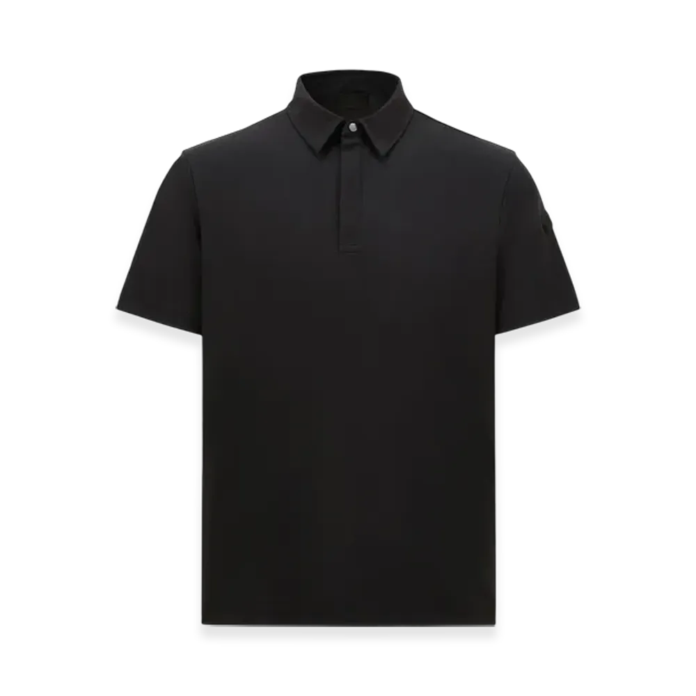 MONCLER Logo Patch Polo Shirt "Black"