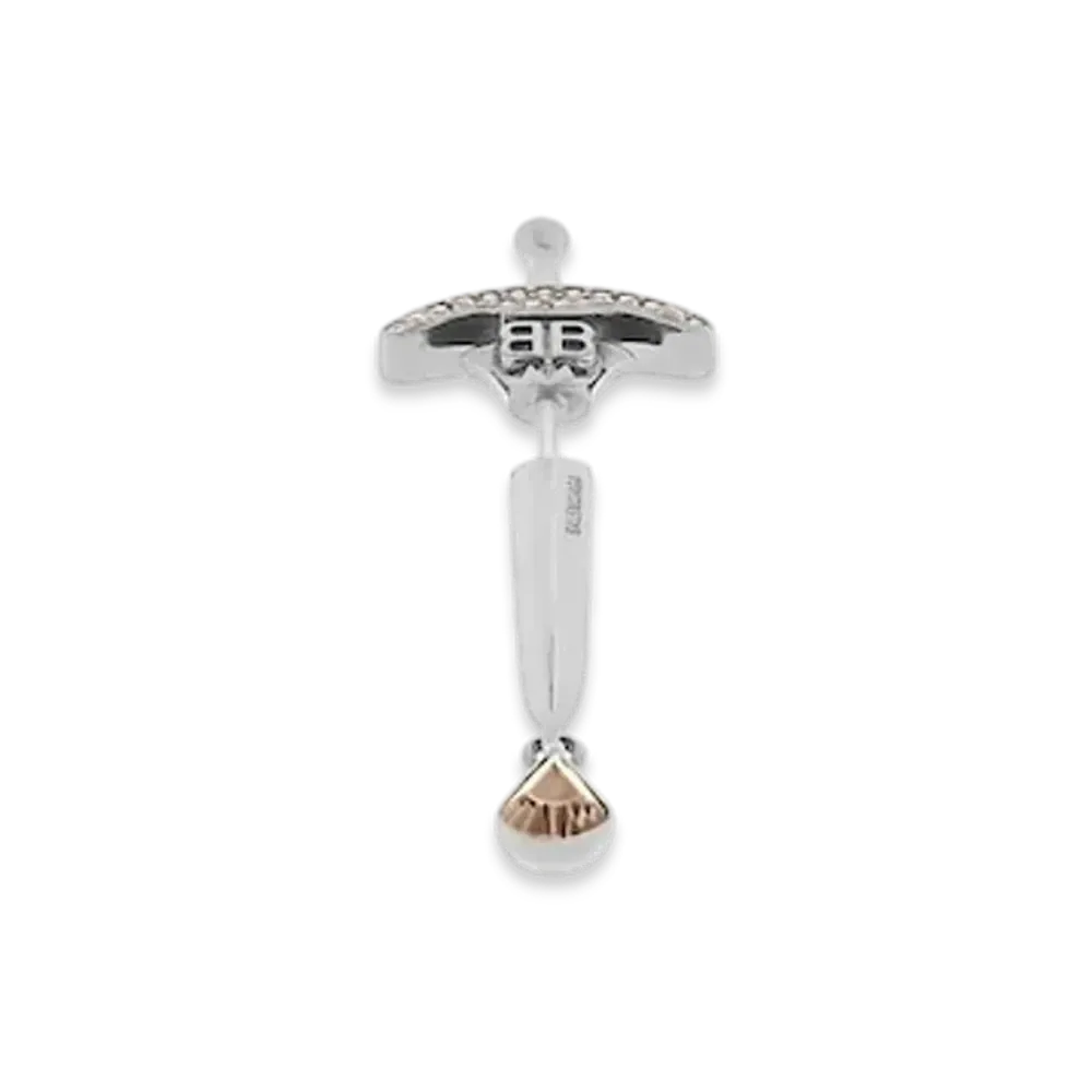 BALENCIAGA Goth Sword Earrings "Silver"