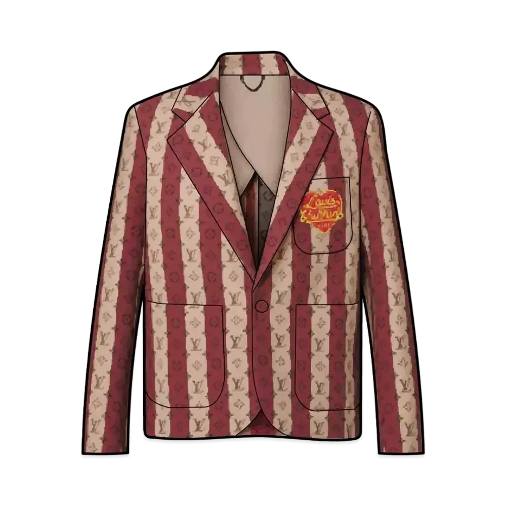 Louis Vuitton x NIGO® Monogram Trunkstripes Pocket Jacket Japan Only "Red"