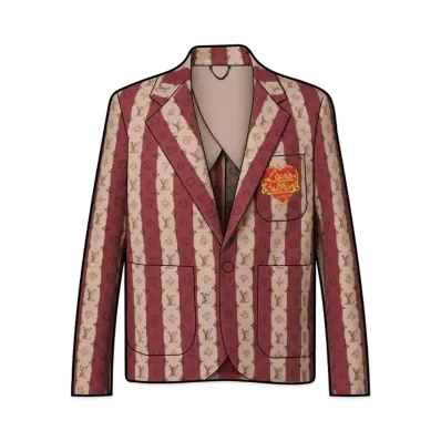 Louis Vuitton x NIGO® Monogram Trunkstripes Pocket Jacket Japan Only "Red"