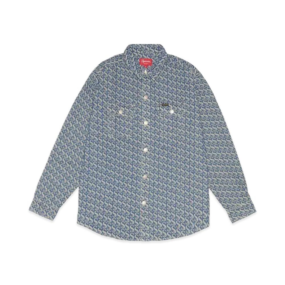Supreme Monogram Denim Shirt "Blue"