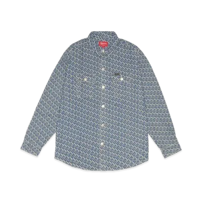 Supreme Monogram Denim Shirt "Blue"