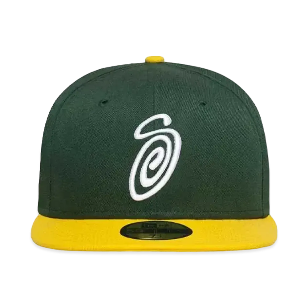 Stussy Curly S 59Fifty New Era Cap "Green/Yellow" (FA24)