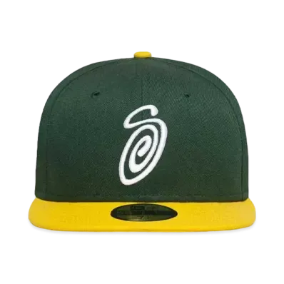 Stussy Curly S 59Fifty New Era Cap "Green/Yellow" (FA24)
