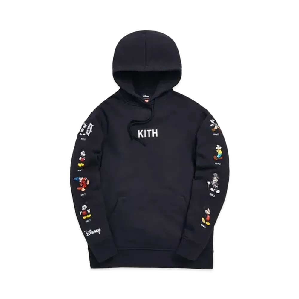 KITH Disney Mickey Sleeve Patches Hoodie "Black"