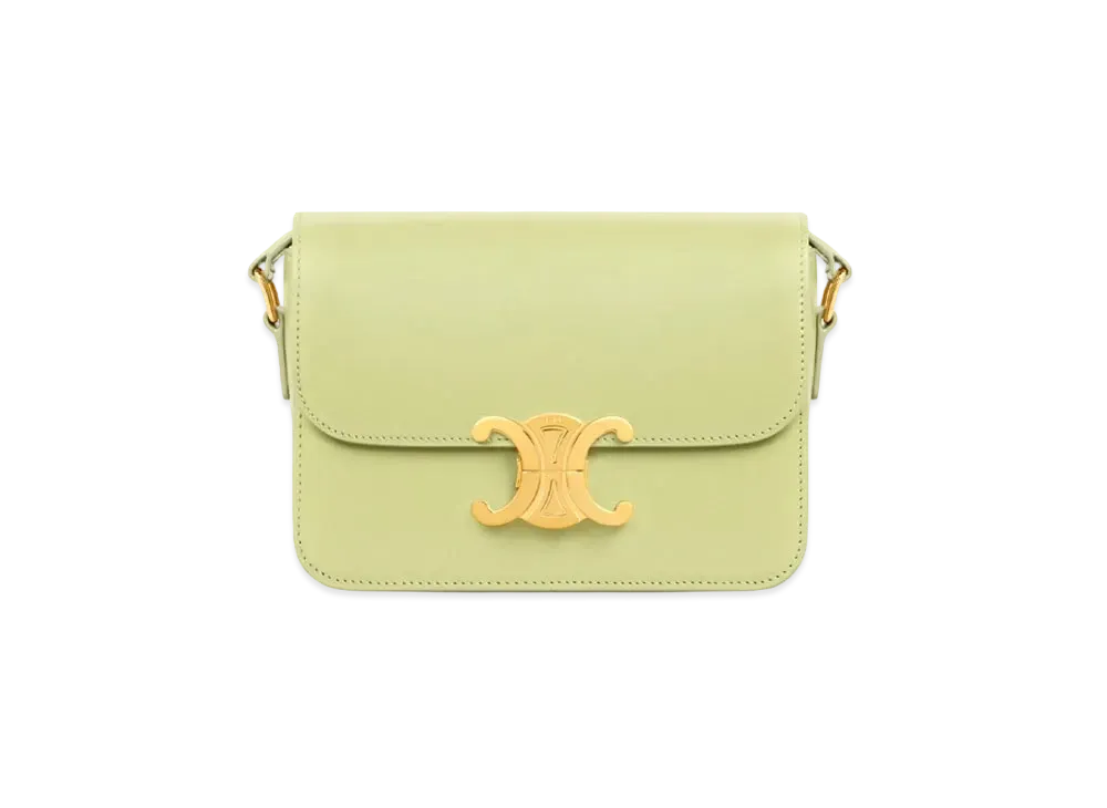 CELINE Teen Triomphe Bag In Shiny Calfskin "Light Jade"